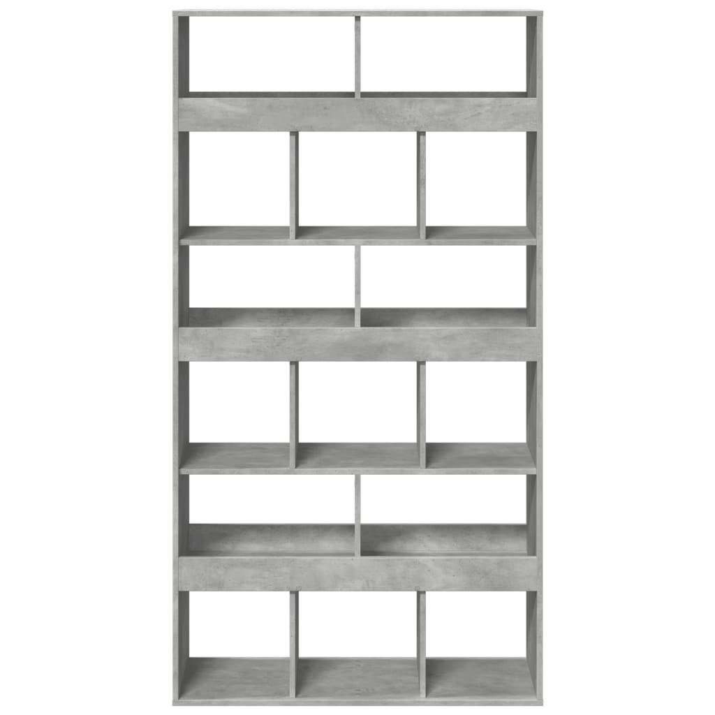 Βιβλιοθήκη Γκρι Σκυροδέματος 100x33x187,5 εκ. Επεξεργ. Ξύλο - Pakobazaar