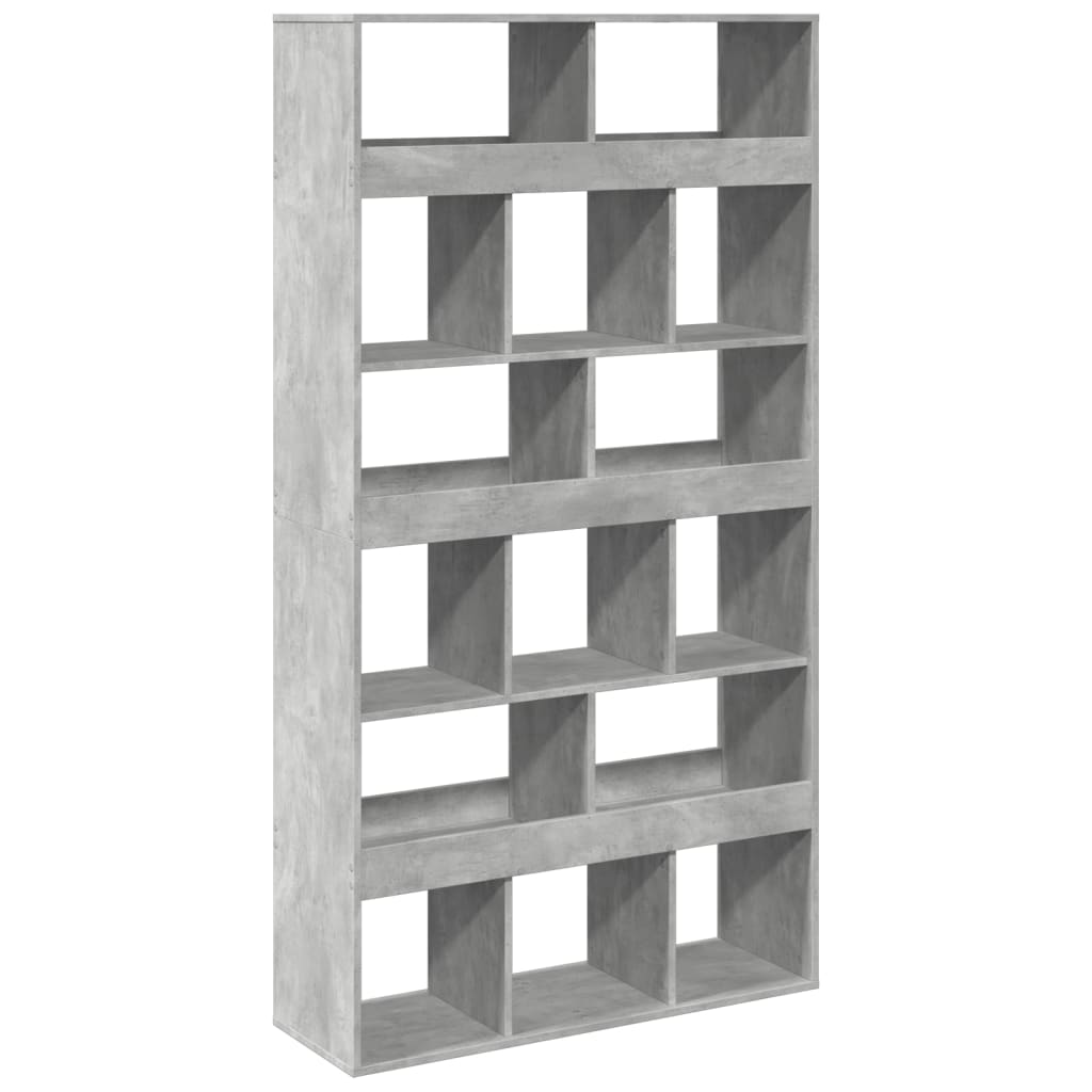 Βιβλιοθήκη Γκρι Σκυροδέματος 100x33x187,5 εκ. Επεξεργ. Ξύλο - Pakobazaar