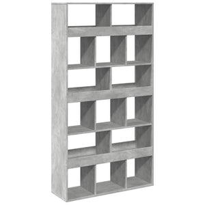 Βιβλιοθήκη Γκρι Σκυροδέματος 100x33x187,5 εκ. Επεξεργ. Ξύλο - Pakobazaar