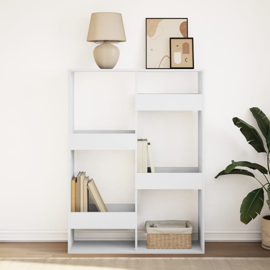 Βιβλιοθήκη Λευκή 100x33x135 εκ. από Επεξεργασμένο Ξύλο