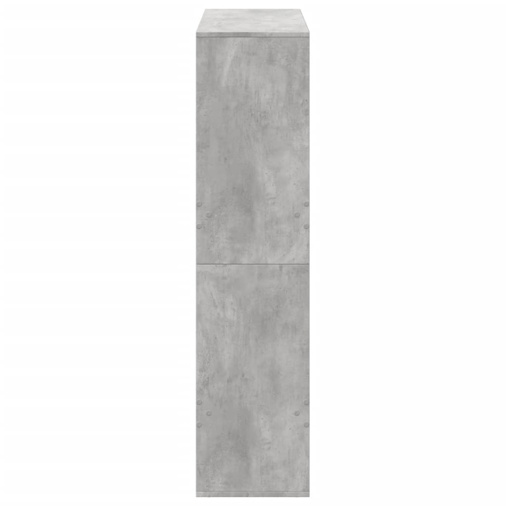 Βιβλιοθήκη Γκρι Σκυροδέματος 100x33x135 εκ. Επεξεργ. Ξύλο