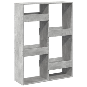 Βιβλιοθήκη Γκρι Σκυροδέματος 100x33x135 εκ. Επεξεργ. Ξύλο