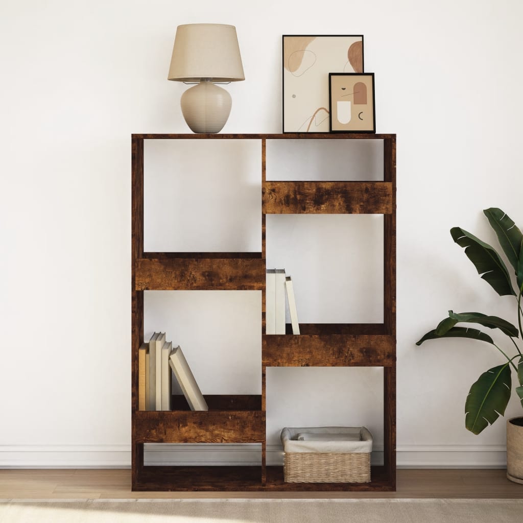 Βιβλιοθήκη Καπνιστή Δρυς 100x33x135 εκ. από Επεξεργασμένο Ξύλο
