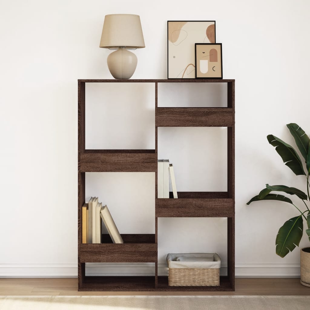 Βιβλιοθήκη Καφέ Δρυς 100x33x135 εκ. από Επεξεργασμένο Ξύλο