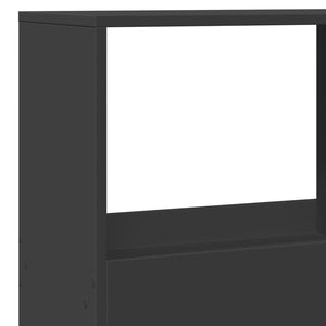 Βιβλιοθήκη Μαύρη 100x33x155,5 εκ. από Επεξεργασμένο Ξύλο