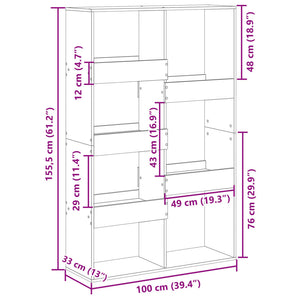 Βιβλιοθήκη Sonoma Δρυς 100x33x155,5 εκ. από Επεξεργασμένο Ξύλο