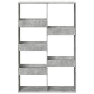 Βιβλιοθήκη Γκρι Σκυροδέματος 100x33x155,5 εκ. Επεξεργ. Ξύλο - Pakobazaar