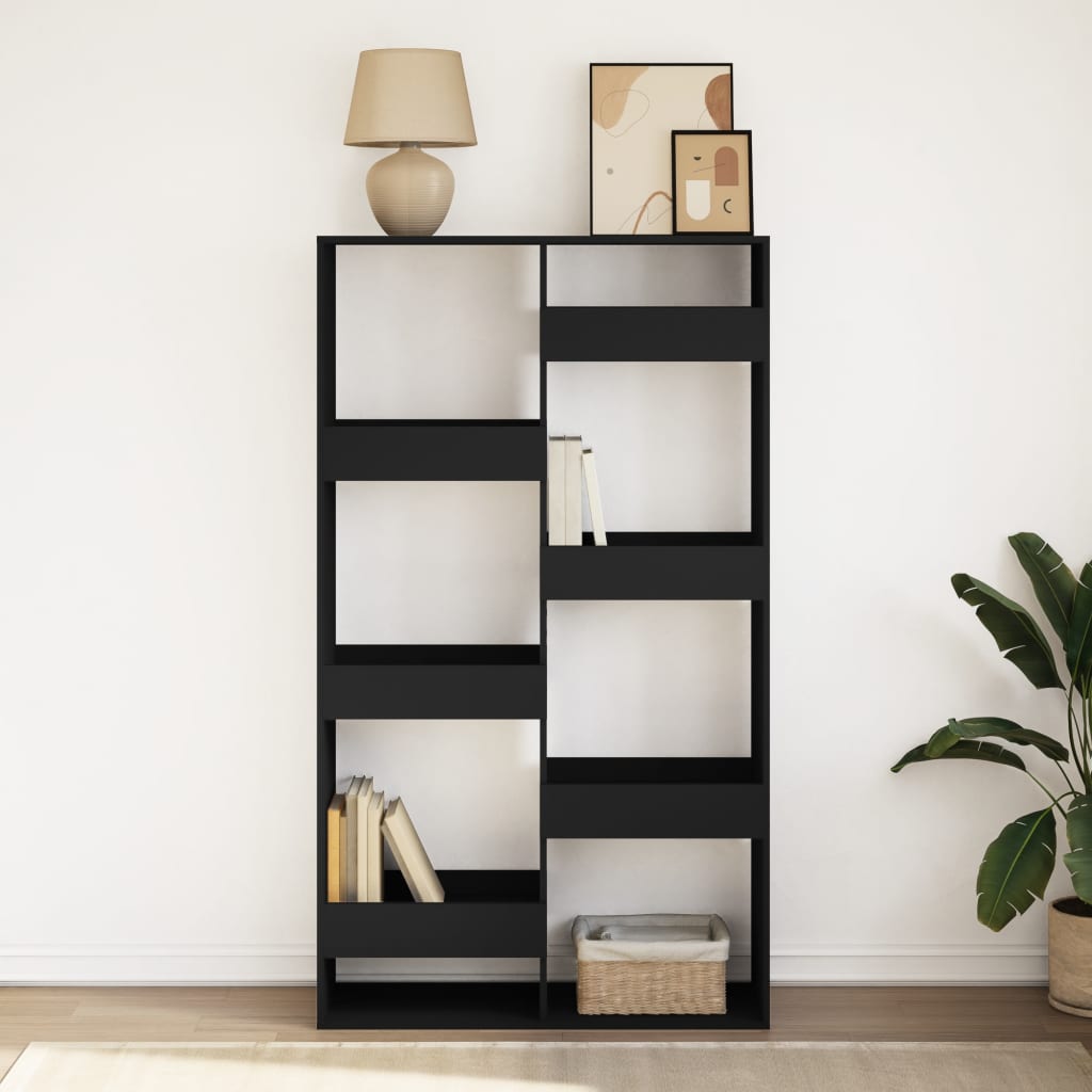 Βιβλιοθήκη Μαύρη 100x33x175 εκ. από Επεξεργασμένο Ξύλο