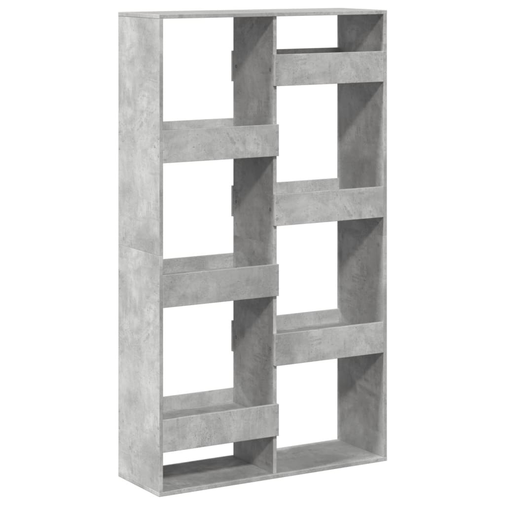 Βιβλιοθήκη Γκρι Σκυροδέματος 100x33x175 εκ. Επεξεργ. Ξύλο