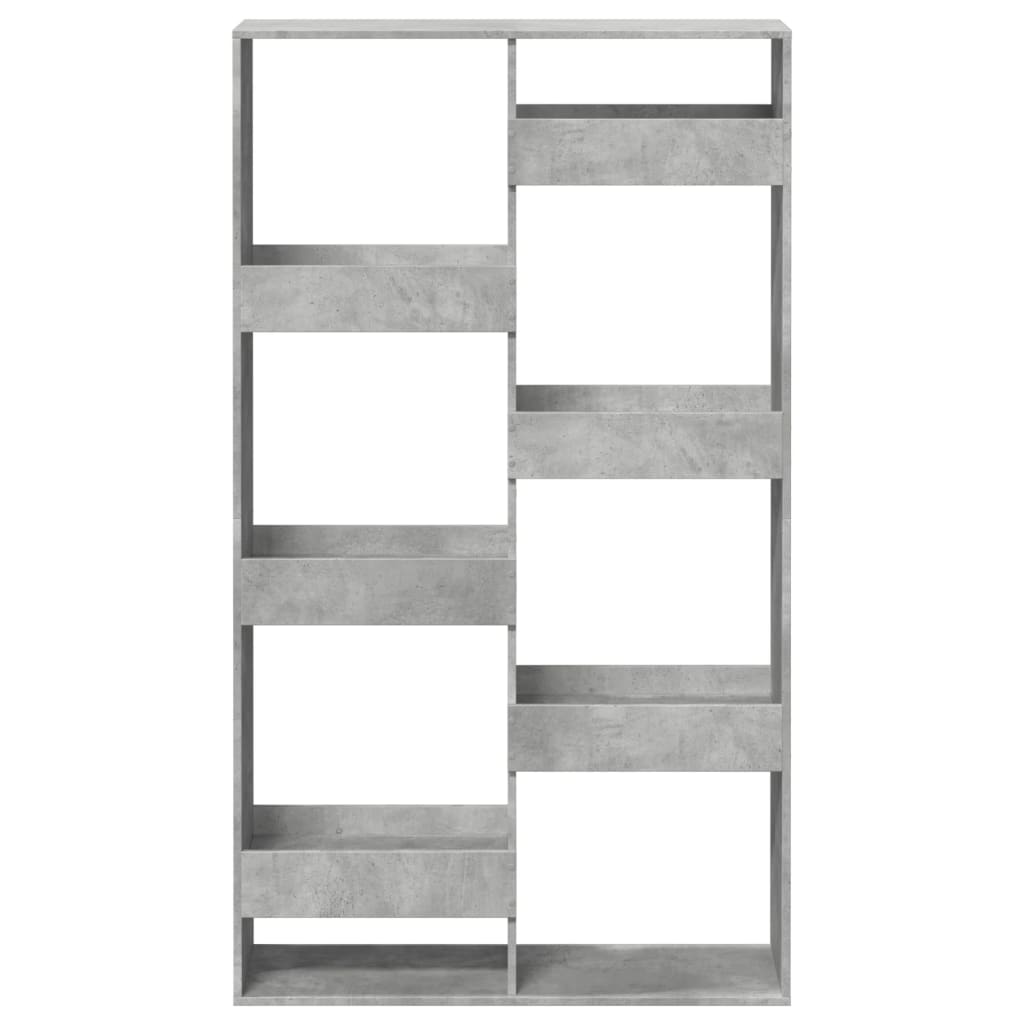 Βιβλιοθήκη Γκρι Σκυροδέματος 100x33x175 εκ. Επεξεργ. Ξύλο