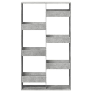 Βιβλιοθήκη Γκρι Σκυροδέματος 100x33x175 εκ. Επεξεργ. Ξύλο