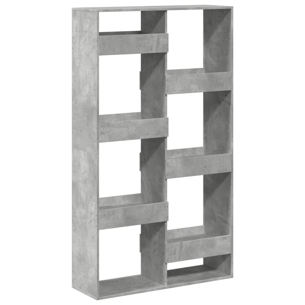 Βιβλιοθήκη Γκρι Σκυροδέματος 100x33x175 εκ. Επεξεργ. Ξύλο