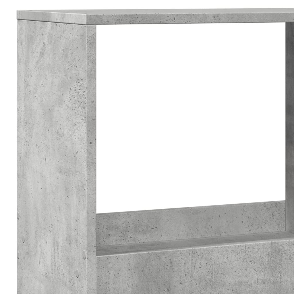 Βιβλιοθήκη Γκρι Σκυροδέματος 100x33x175 εκ. Επεξεργ. Ξύλο