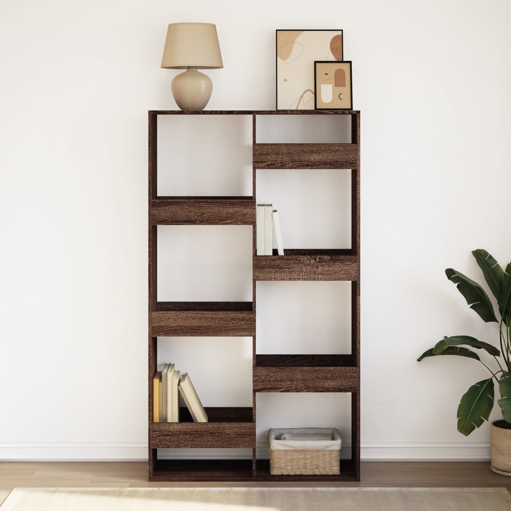 Βιβλιοθήκη Καφέ Δρυς 100x33x175 εκ. από Επεξεργασμένο Ξύλο