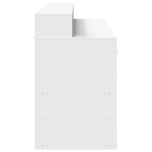 Γραφείο με LED Λευκό 140x55x91 εκ. από Επεξεργασμένο Ξύλο