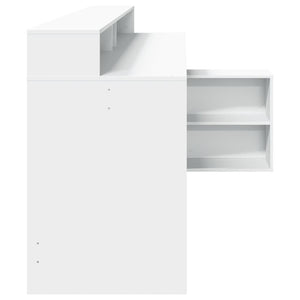 Γραφείο με LED Λευκό 200x104x91 εκ. από Επεξεργασμένο Ξύλο