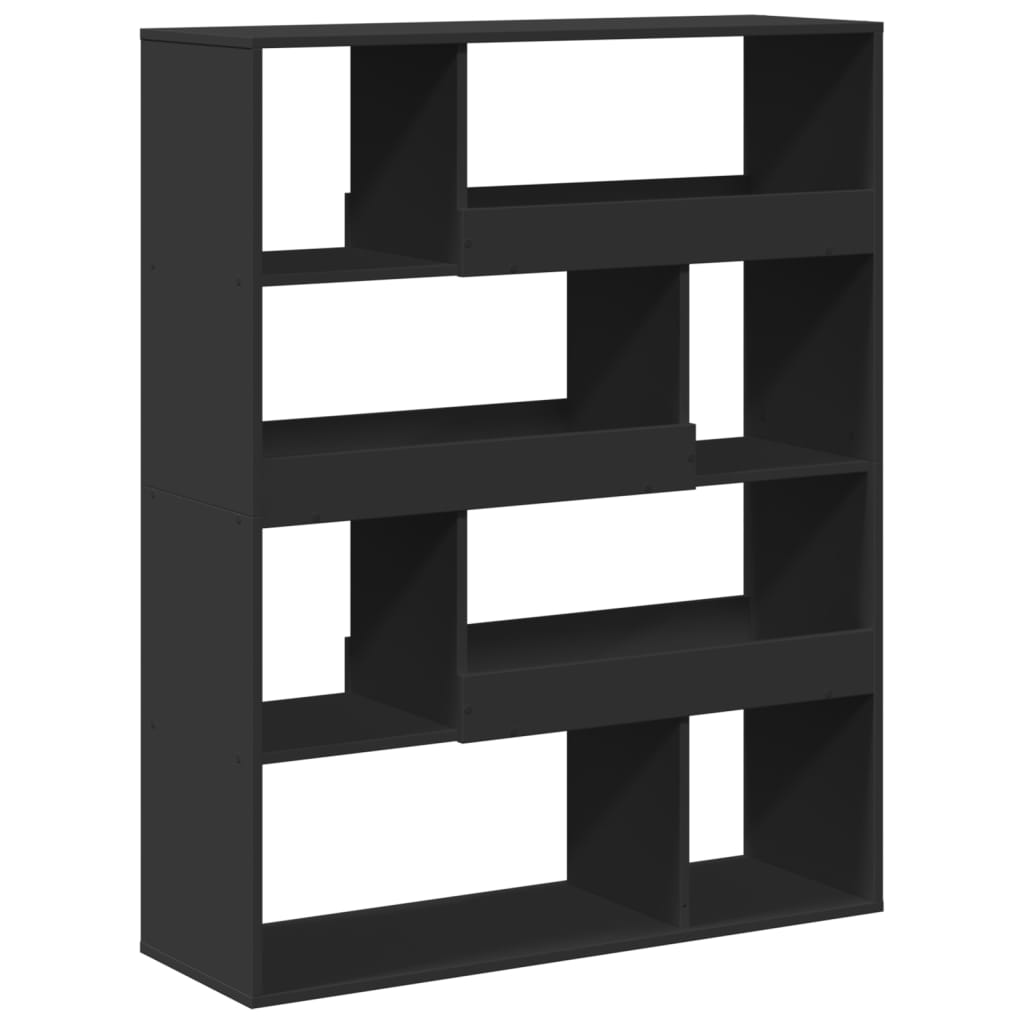 Βιβλιοθήκη/Διαχωριστικό Χώρου Μαύρη 100x33x125,5 εκ. Επεξ. Ξύλο