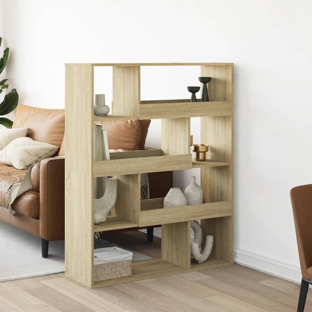 Βιβλιοθήκη/Διαχωριστικό Χώρου Δρυς 100x33x125,5 εκ. Επεξ. Ξύλο - Pakobazaar