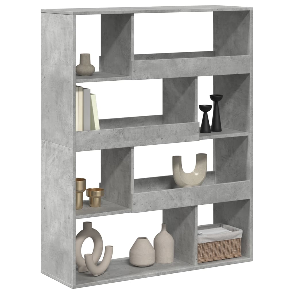 Βιβλιοθήκη/Διαχωριστικό Χώρου Γκρι 100x33x125,5 εκ. Επεξ. Ξύλο