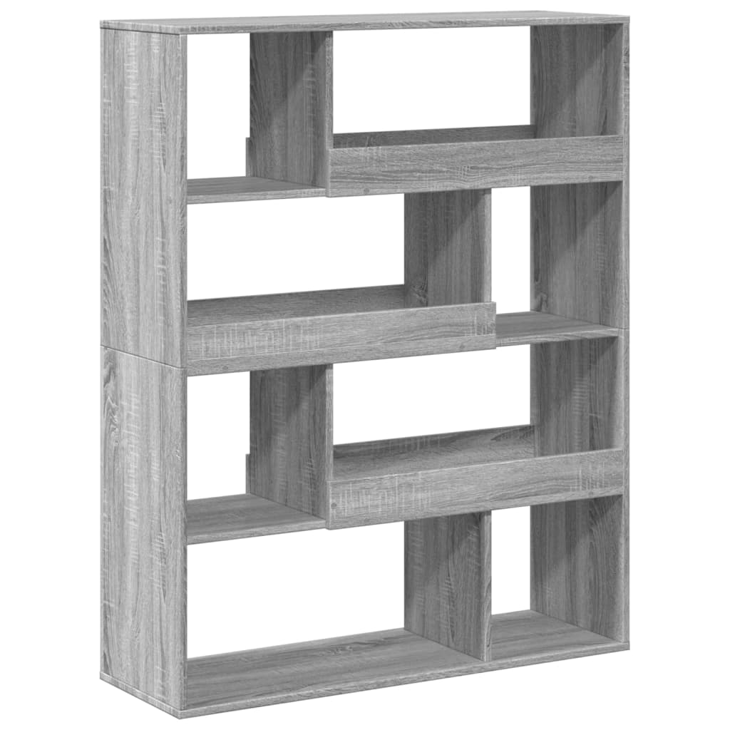 Βιβλιοθήκη/Διαχωριστικό Χώρου Γκρι 100x33x125,5 εκ. Επεξ. Ξύλο