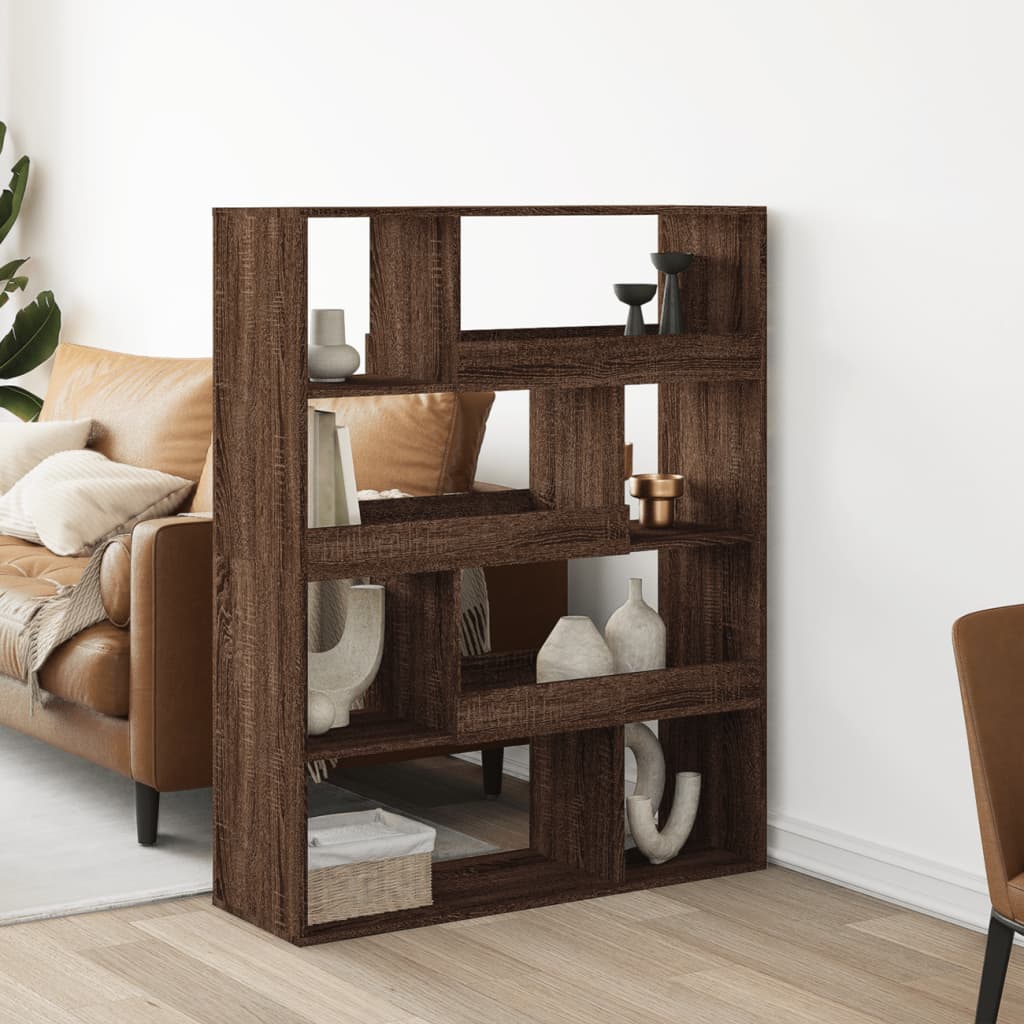 Βιβλιοθήκη/Διαχωριστικό Χώρου Δρυς 100x33x125,5 εκ. Επεξ. Ξύλο