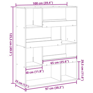Βιβλιοθήκη/Διαχωριστικό Χώρου Δρυς 100x33x125,5 εκ. Επεξ. Ξύλο