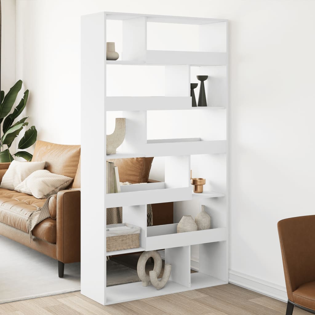 Βιβλιοθήκη/Διαχωριστικό Χώρου Λευκό 100x33x187,5 εκ. Επεξ. Ξύλο - Pakobazaar