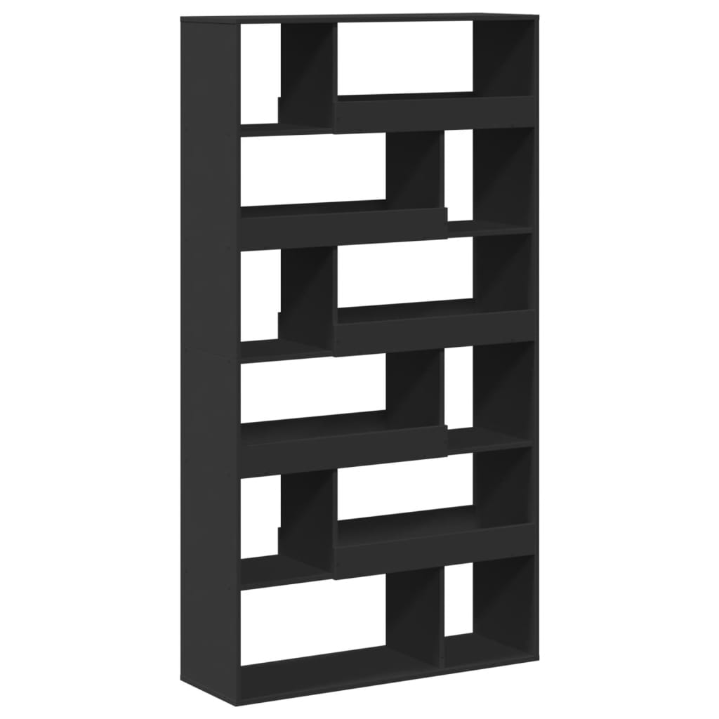 Βιβλιοθήκη/Διαχωριστικό Χώρου Μαύρη 100x33x187,5 εκ. Επεξ. Ξύλο