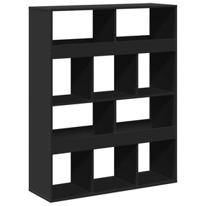 Βιβλιοθήκη/Διαχωριστικό Χώρου Μαύρη 100x33x125,5 εκ. Επεξ. Ξύλο