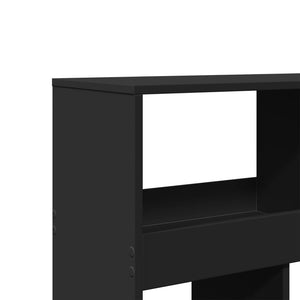 Βιβλιοθήκη/Διαχωριστικό Χώρου Μαύρη 100x33x125,5 εκ. Επεξ. Ξύλο