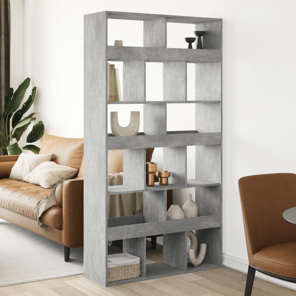 Βιβλιοθήκη/Διαχωριστικό Χώρου Γκρι 100x33x187,5 εκ. Επεξ. Ξύλο - Pakobazaar