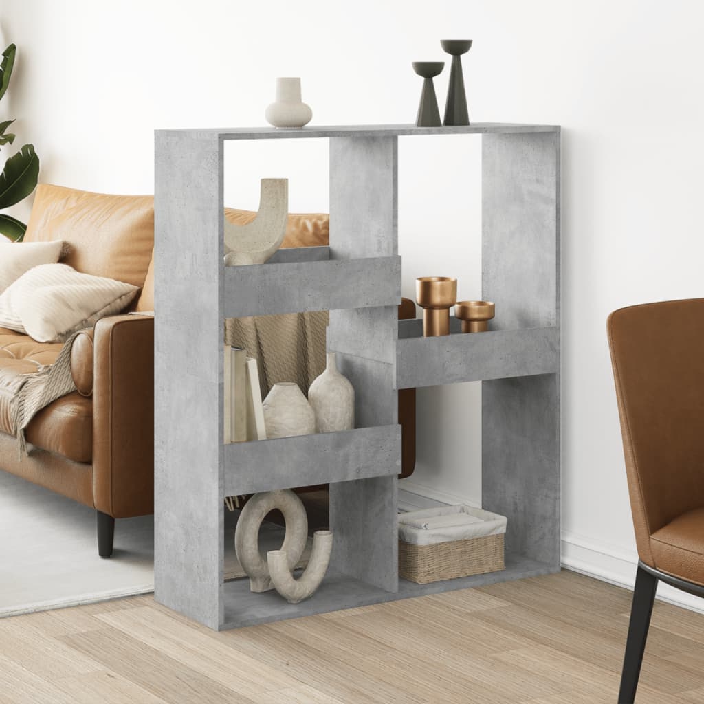 Βιβλιοθήκη/Διαχωριστικό Χώρου Γκρι 100x33x115 εκ. Επεξ. Ξύλο