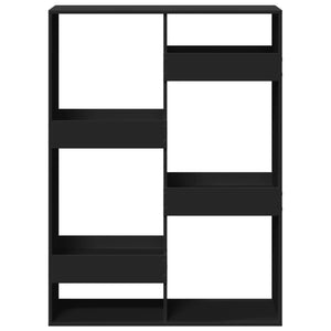 Βιβλιοθήκη/Διαχωριστικό Χώρου Μαύρη 100x33x135 εκ. Επεξ. Ξύλο