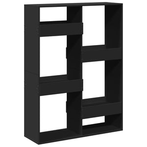 Βιβλιοθήκη/Διαχωριστικό Χώρου Μαύρη 100x33x135 εκ. Επεξ. Ξύλο