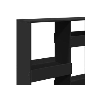 Βιβλιοθήκη/Διαχωριστικό Χώρου Μαύρη 100x33x135 εκ. Επεξ. Ξύλο