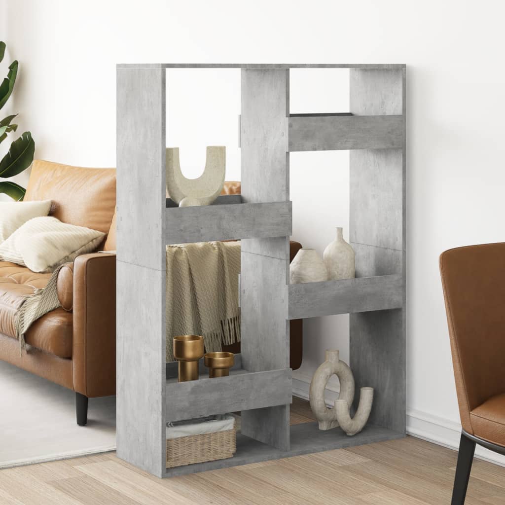 Βιβλιοθήκη/Διαχωριστικό Χώρου Γκρι 100x33x135 εκ. Επεξ. Ξύλο