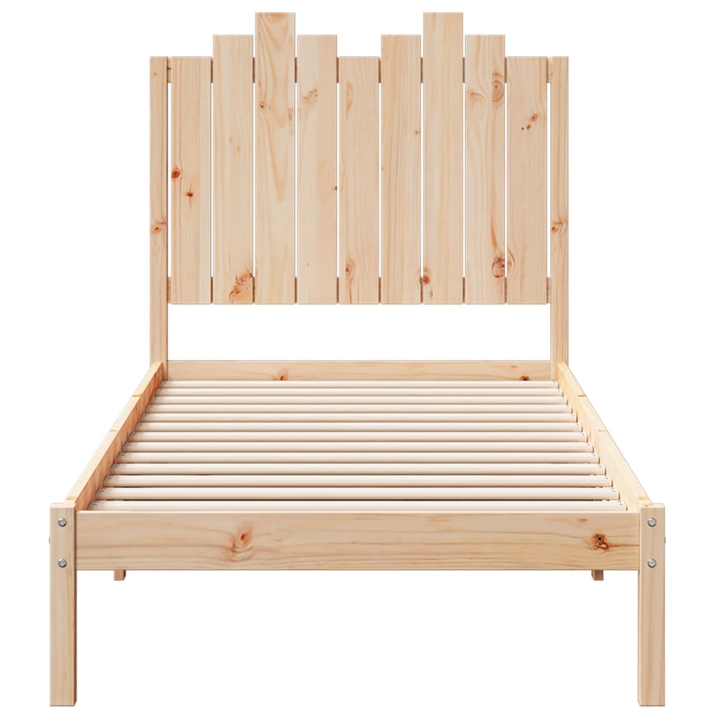 Πλαίσιο Κρεβατιού Μακρύ Χωρίς Στρώμα 100x210 εκ Μασίφ Ξύλο - Pakobazaar