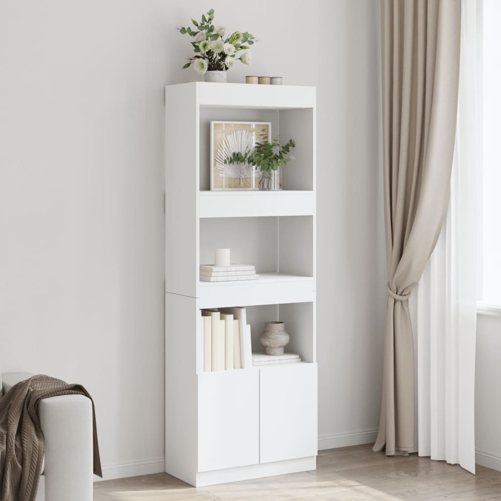 Ντουλάπι Λευκό 63x33x180 εκ. από Επεξεργασμένο Ξύλο