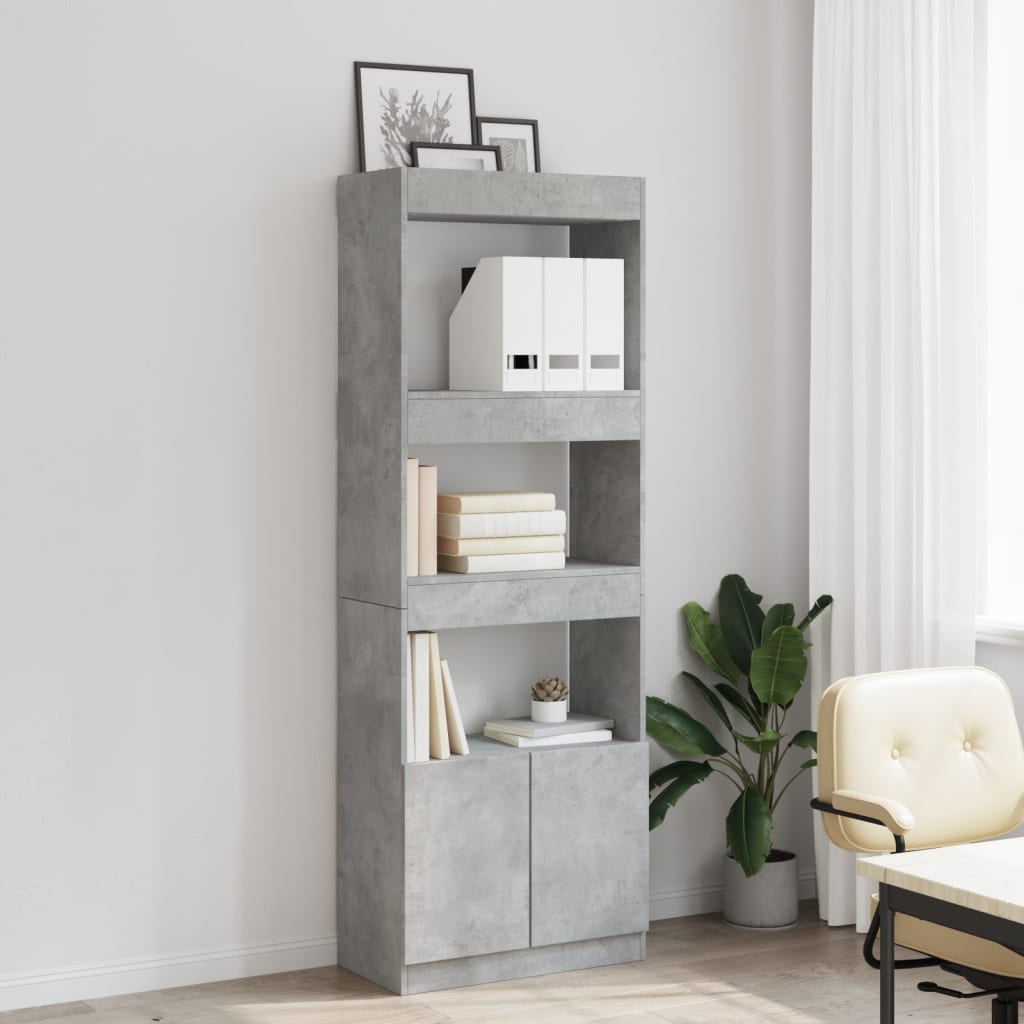 Ντουλάπι Γκρι Σκυρ. 63x33x180 εκ. από Επεξεργασμένο Ξύλο