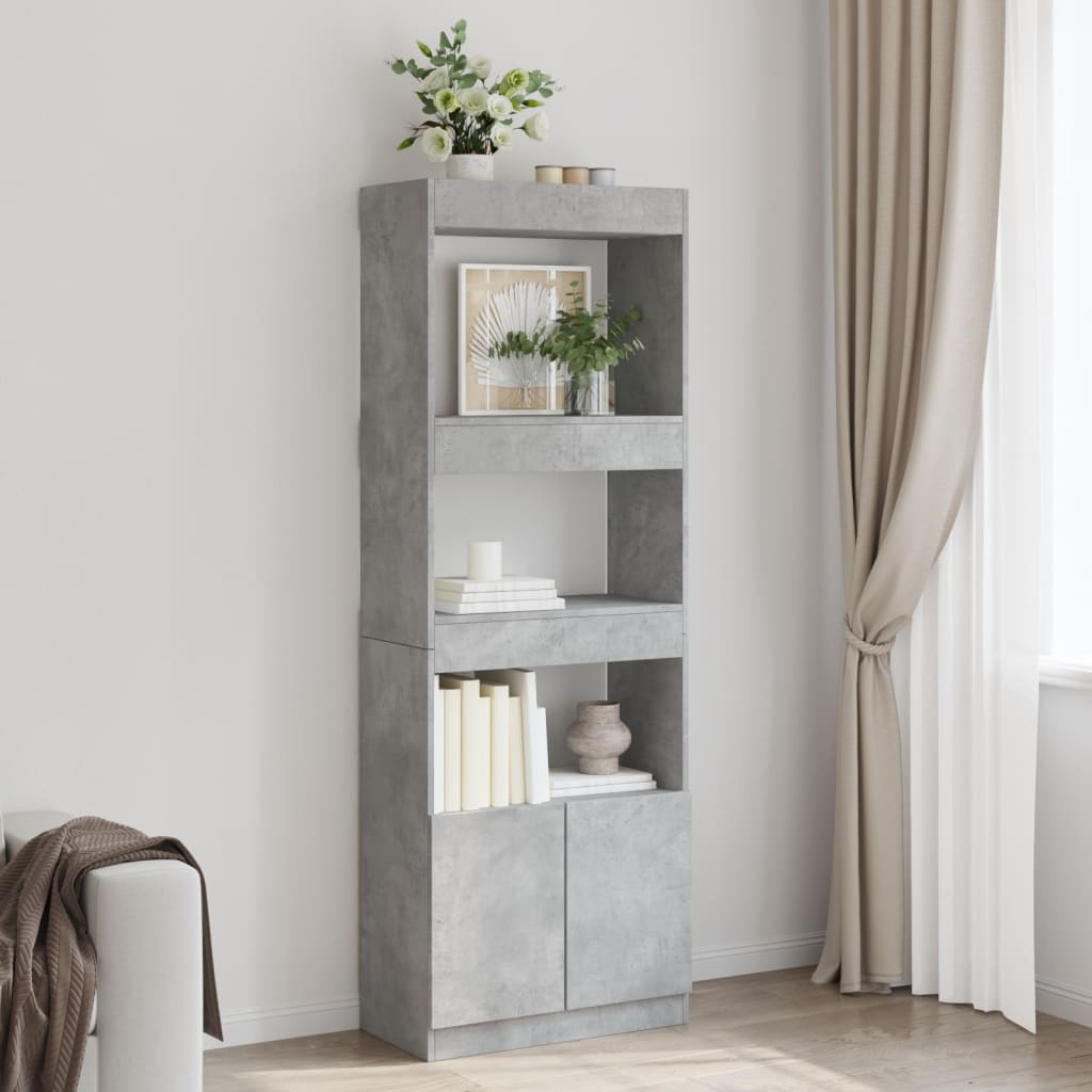 Ντουλάπι Γκρι Σκυρ. 63x33x180 εκ. από Επεξεργασμένο Ξύλο