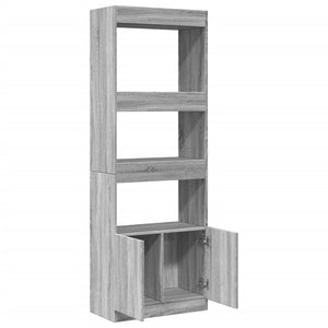 Ντουλάπι Γκρι Sonoma 63x33x180 εκ. από Επεξεργασμένο Ξύλο