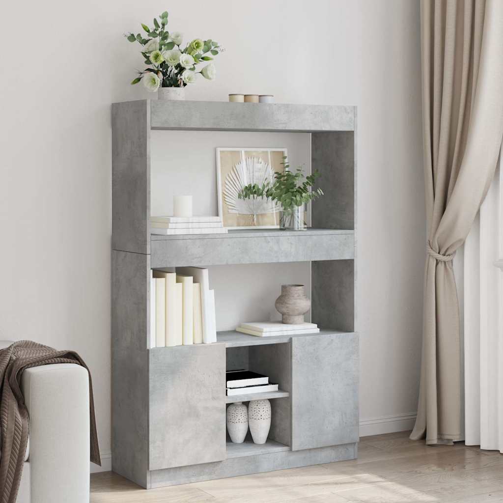 Ντουλάπι Γκρι Σκυρ. 92x33x140 εκ. από Επεξεργασμένο Ξύλο