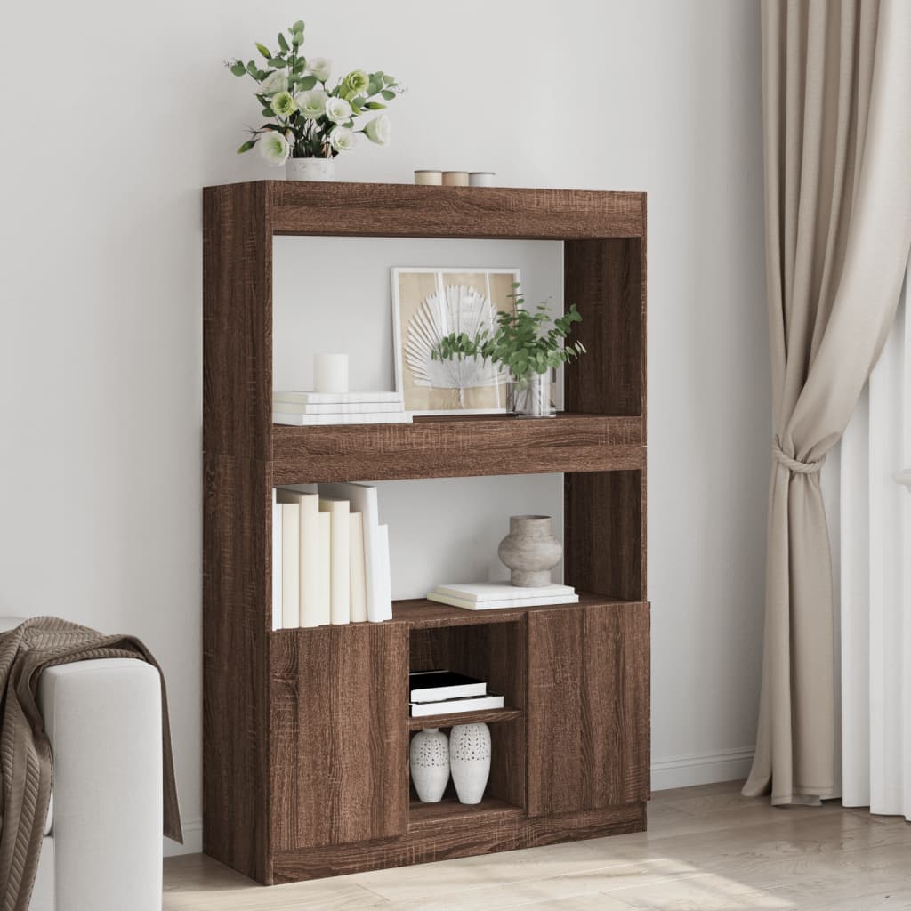 Ντουλάπι Καφέ Δρυς 92x33x140 εκ. από Επεξεργασμένο Ξύλο
