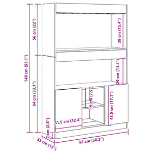 Ντουλάπι Αρτισιανή Δρυς 92x33x140 εκ. από Επεξεργασμένο Ξύλο