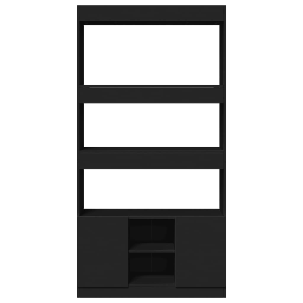 Ντουλάπι Μαύρο 92x33x180εκ. από Επεξεργασμένο Ξύλο