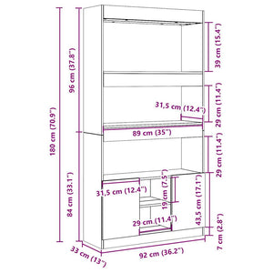 Ντουλάπι Καπνιστή Δρυς 92x33x180εκ. από Επεξεργασμένο Ξύλο