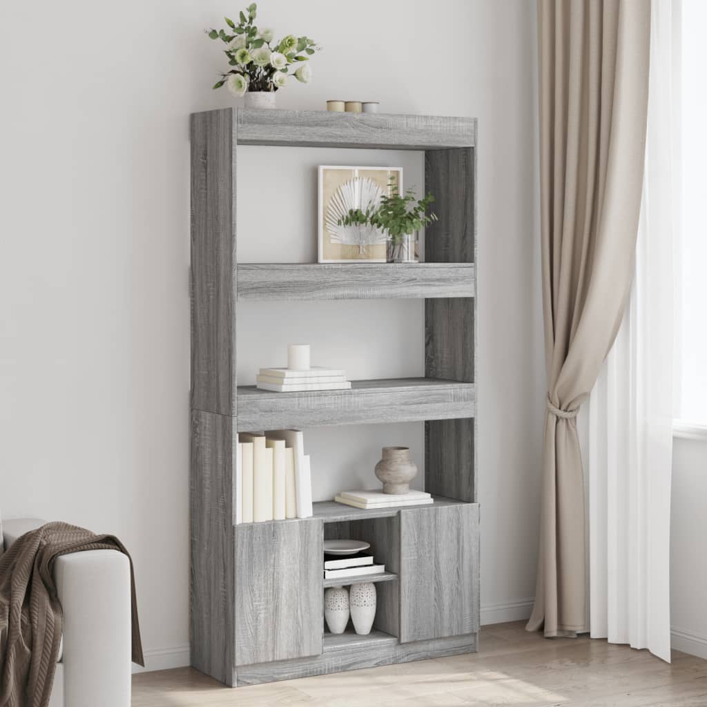 Ντουλάπι Γκρι Sonoma 92x33x180εκ. από Επεξεργασμένο Ξύλο