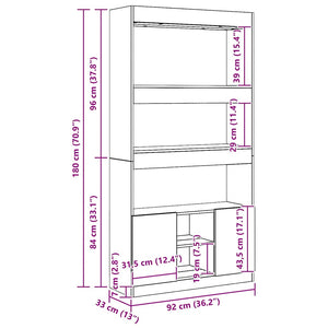 Ντουλάπι Αρτισιανή Δρυς 92x33x180εκ. από Επεξεργασμένο Ξύλο - Pakobazaar