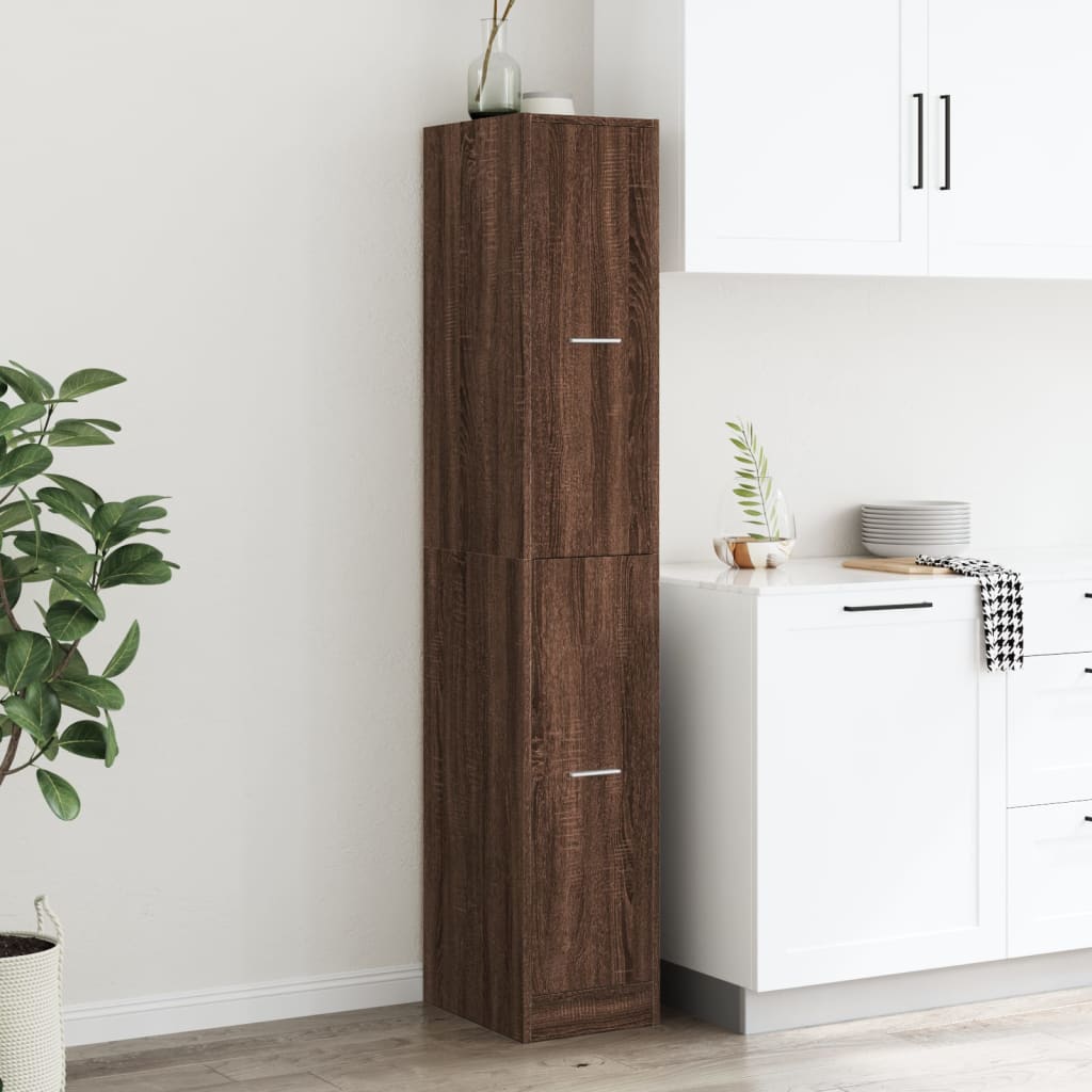 Συρταριέρα Γενικής Χρήσης Καφέ Δρυς 30x41x174,5 εκ. Επεξ. Ξύλο