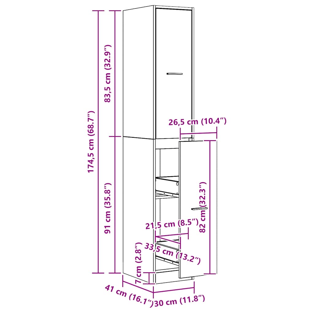 Συρταριέρα Γενικής Χρήσης Αρτισιανή Δρυς Επεξ. Ξύλο - Pakobazaar